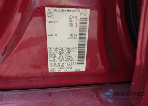 2013 Nissan Altima 2.5 Sv from USA, damaged, VIN 1N4AL3AP4DN412123